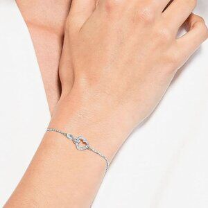 Swarovski Infinity Heart Crystal Bracelet - Clear Tone Finish
